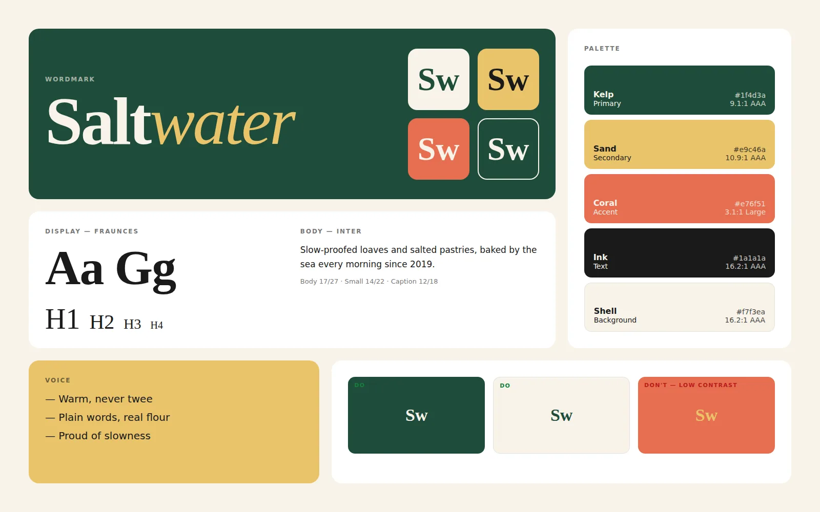Brand Board: Saltwater Bakery